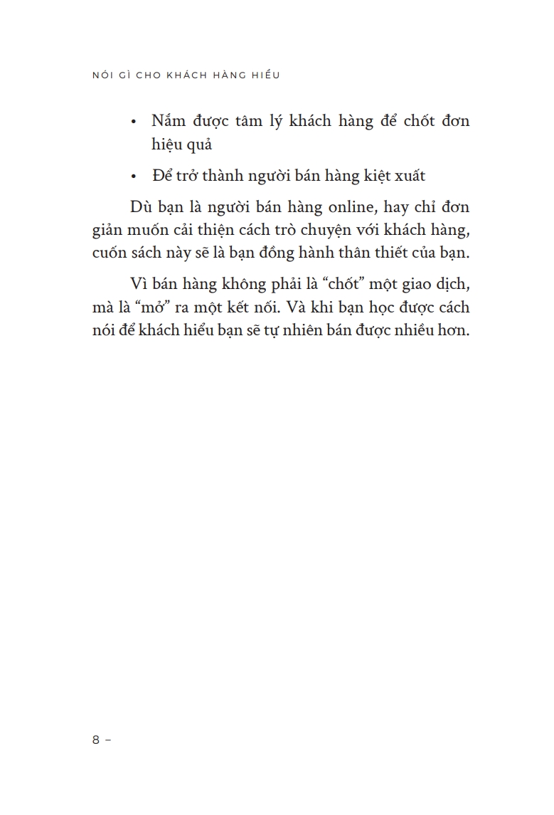 Nói Gì Cho Khách Hàng Hiểu - Bán Gì Cho Khách Hàng Mua