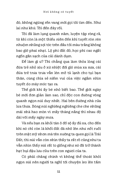 nơi không có tuyết