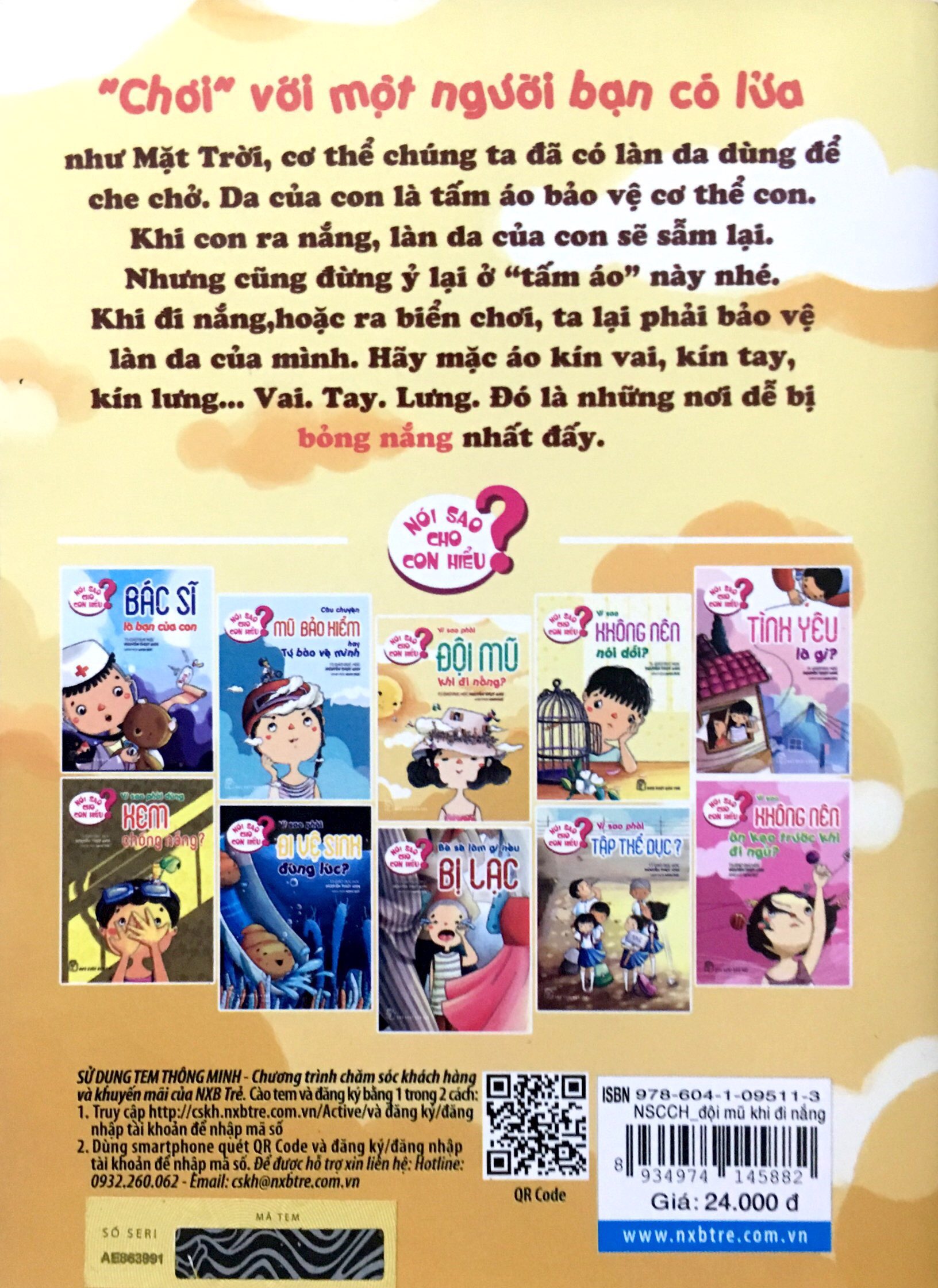 nói sao cho con hiểu: vì sao phải đội mũ khi đi nắng