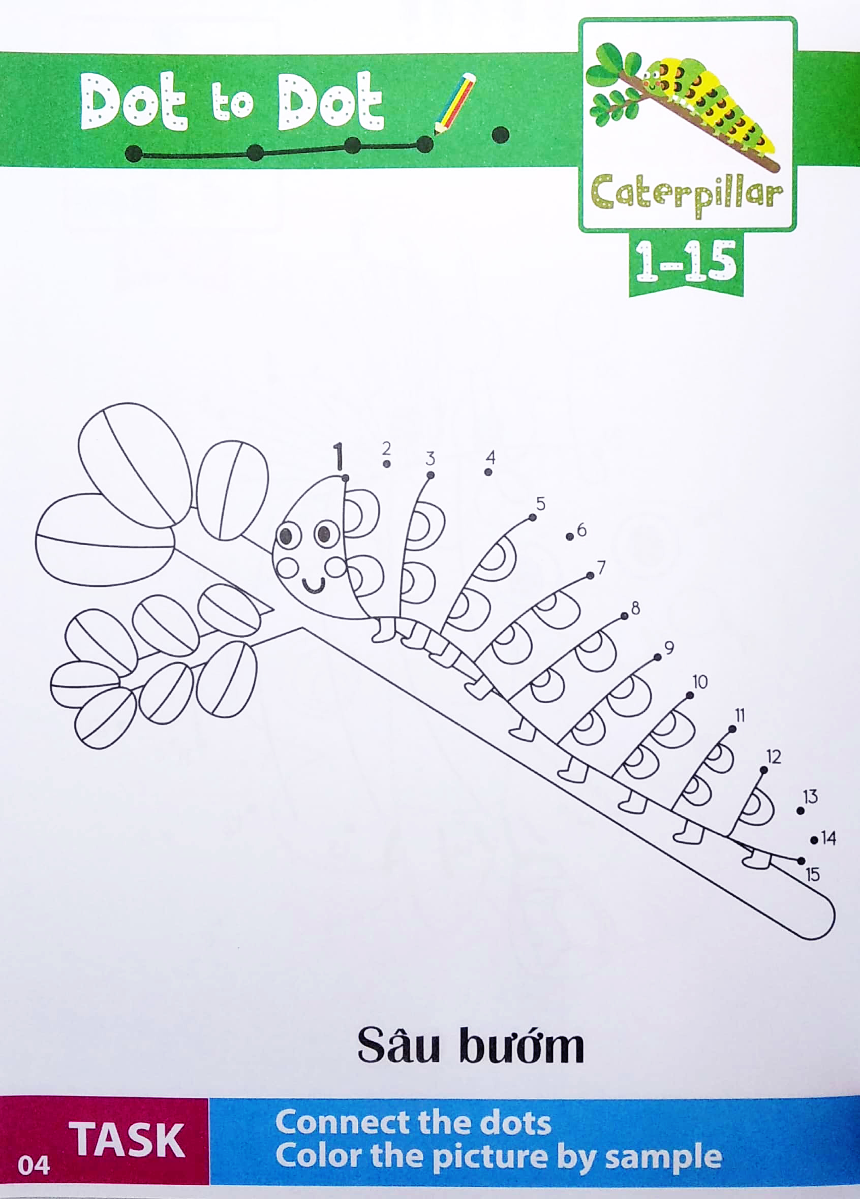 nối số và tô màu thông minh: thế giới động vật - côn trùng (song ngữ anh - việt)