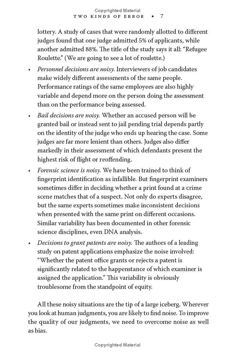 Noise: A Flaw In Human Judgment