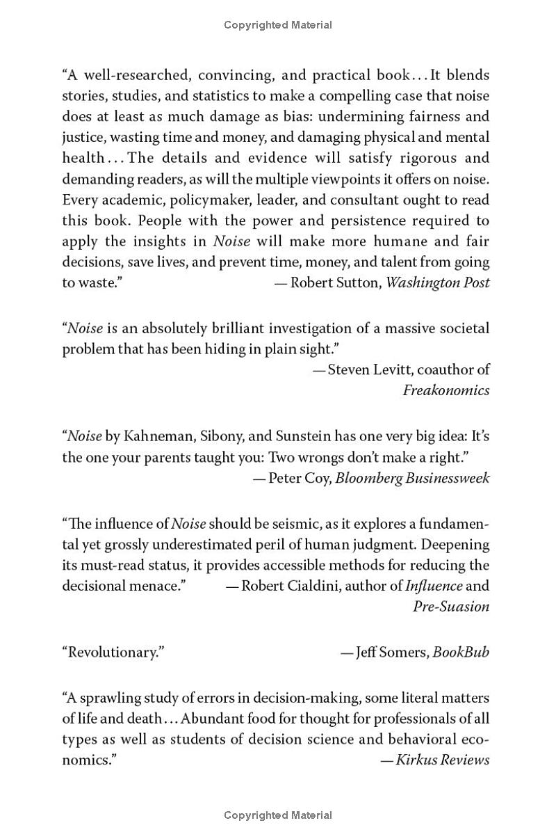 Noise: A Flaw In Human Judgment