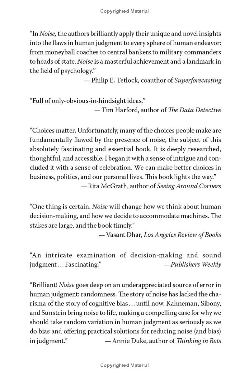 Noise: A Flaw In Human Judgment