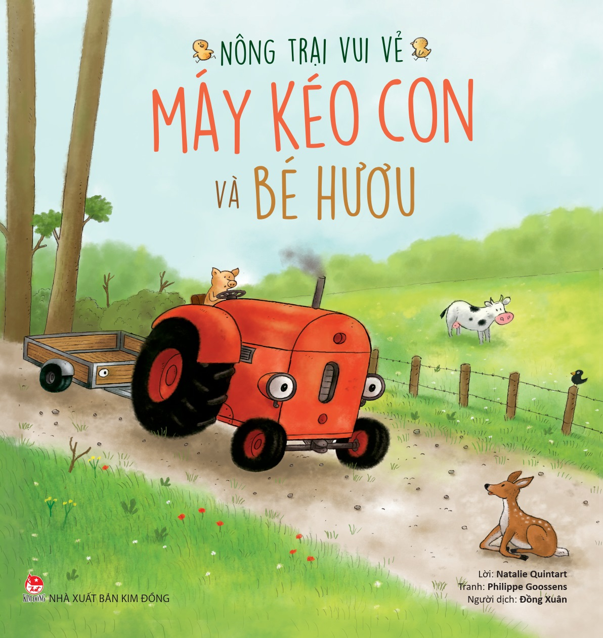 nông trại vui vẻ - máy kéo con và bé hươu