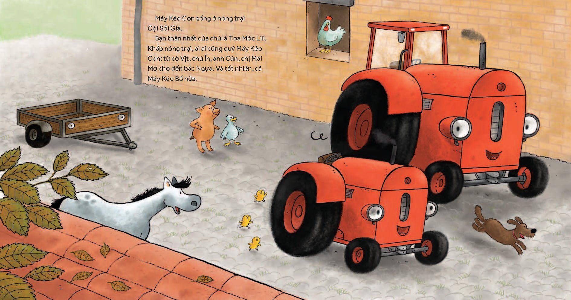 nông trại vui vẻ - máy kéo con và cây thông noel