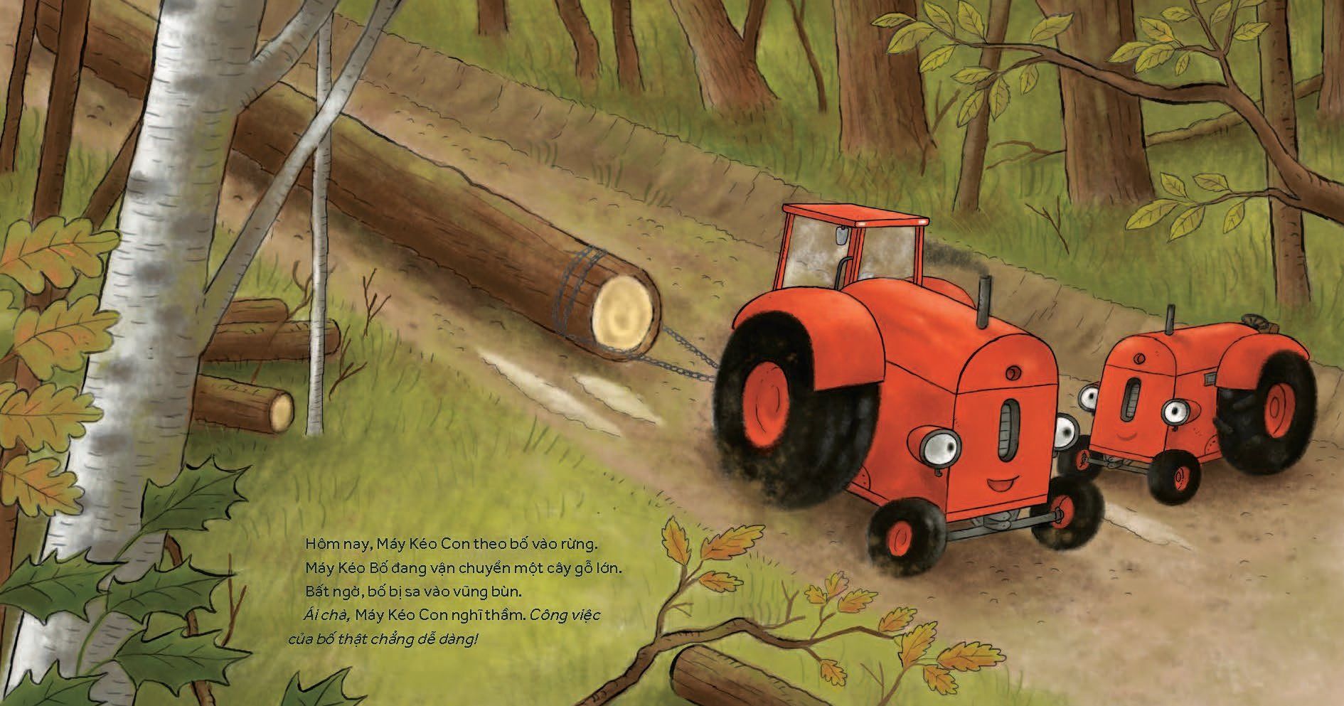 nông trại vui vẻ - máy kéo con và cây thông noel