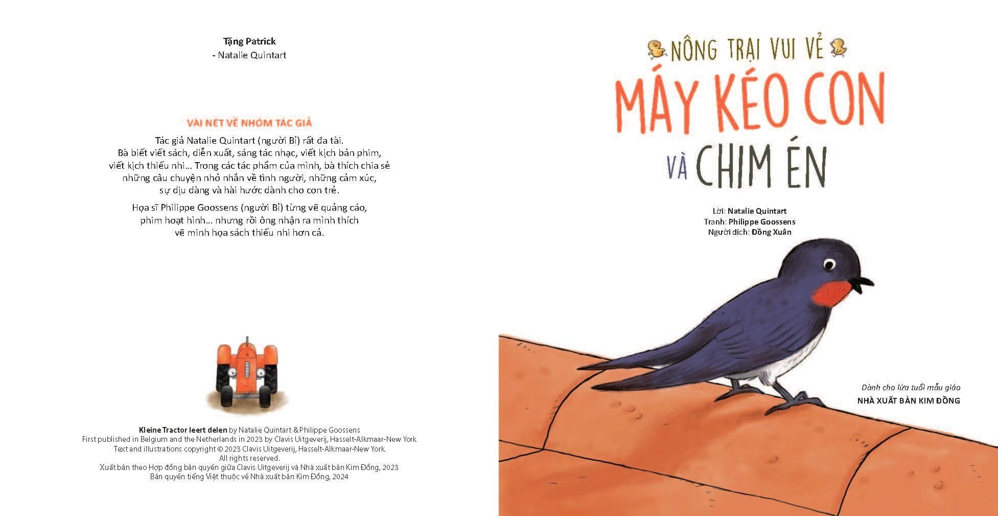 nông trại vui vẻ - máy kéo con và chim én