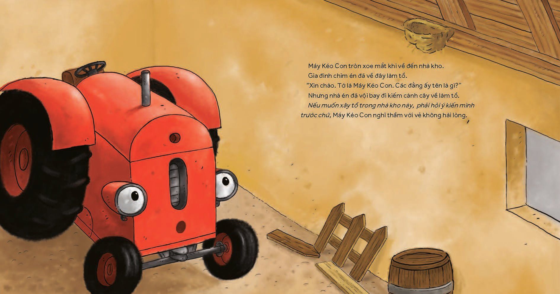 nông trại vui vẻ - máy kéo con và chim én