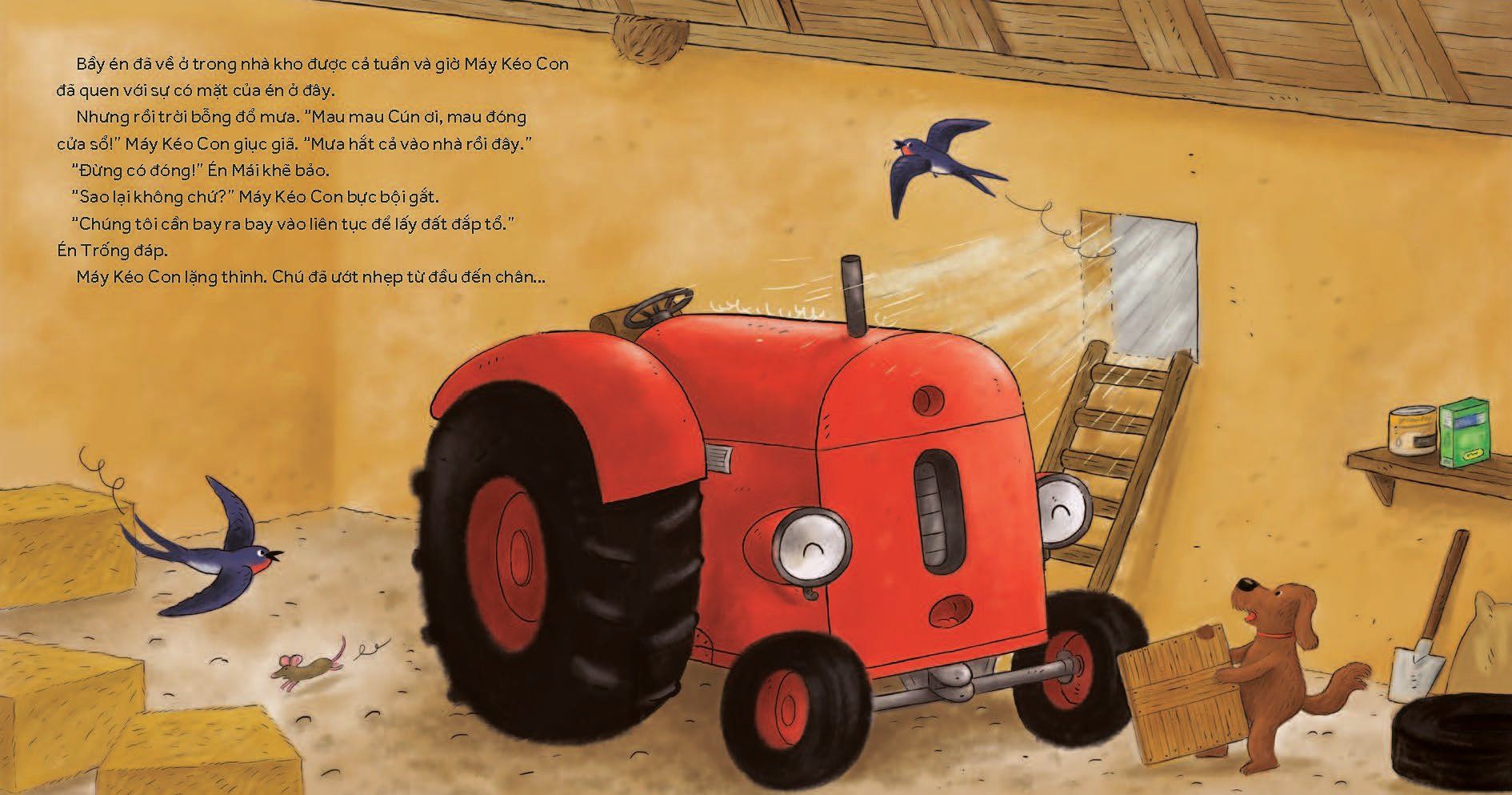 nông trại vui vẻ - máy kéo con và chim én