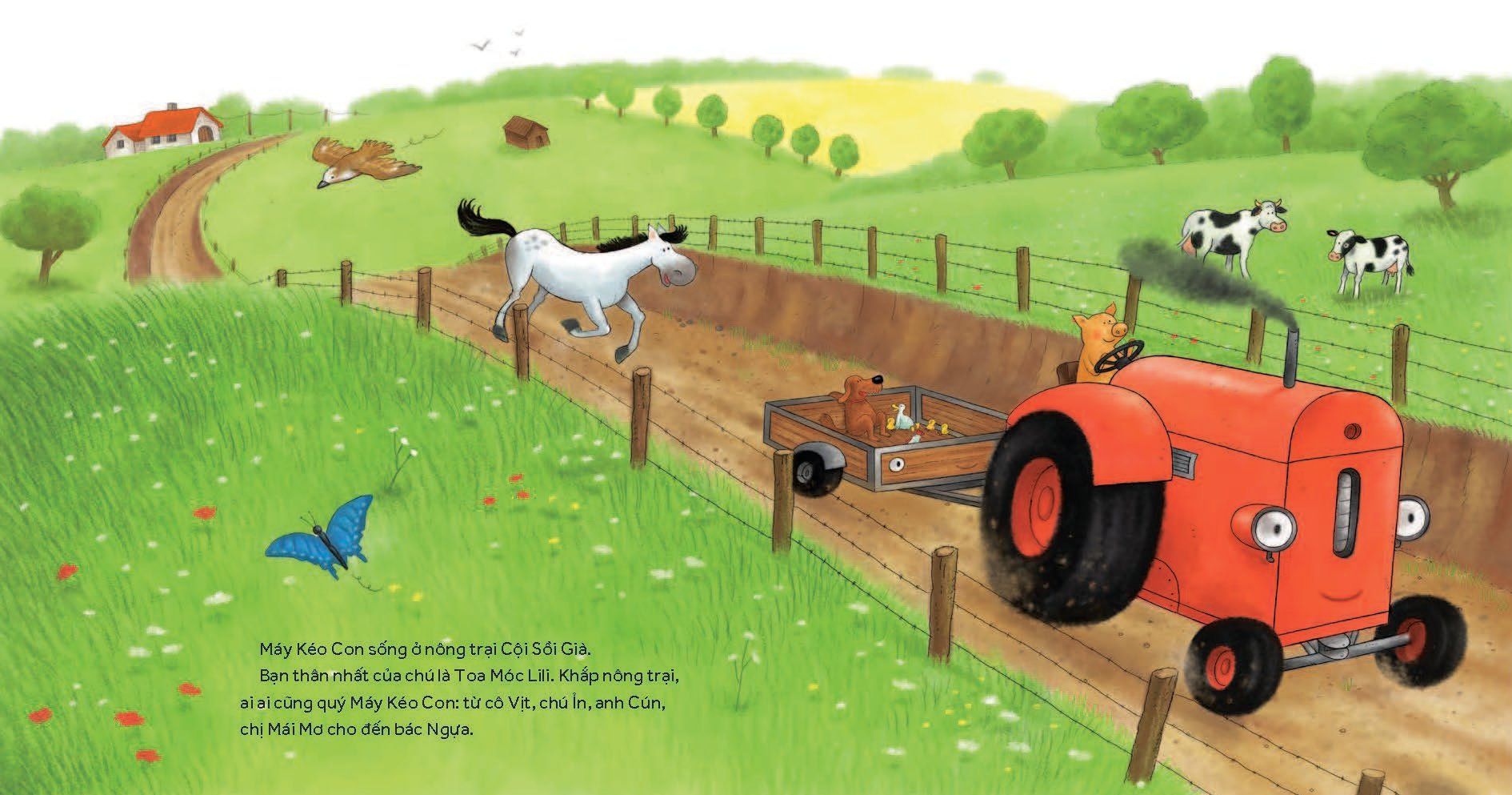 nông trại vui vẻ - máy kéo con và ông thuyền già