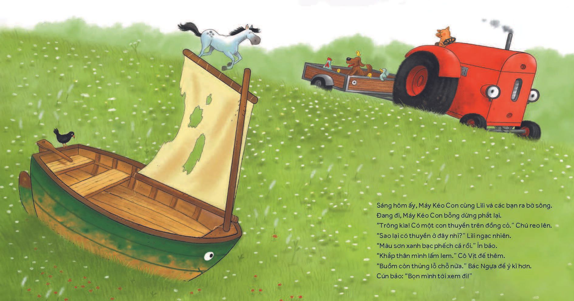 nông trại vui vẻ - máy kéo con và ông thuyền già