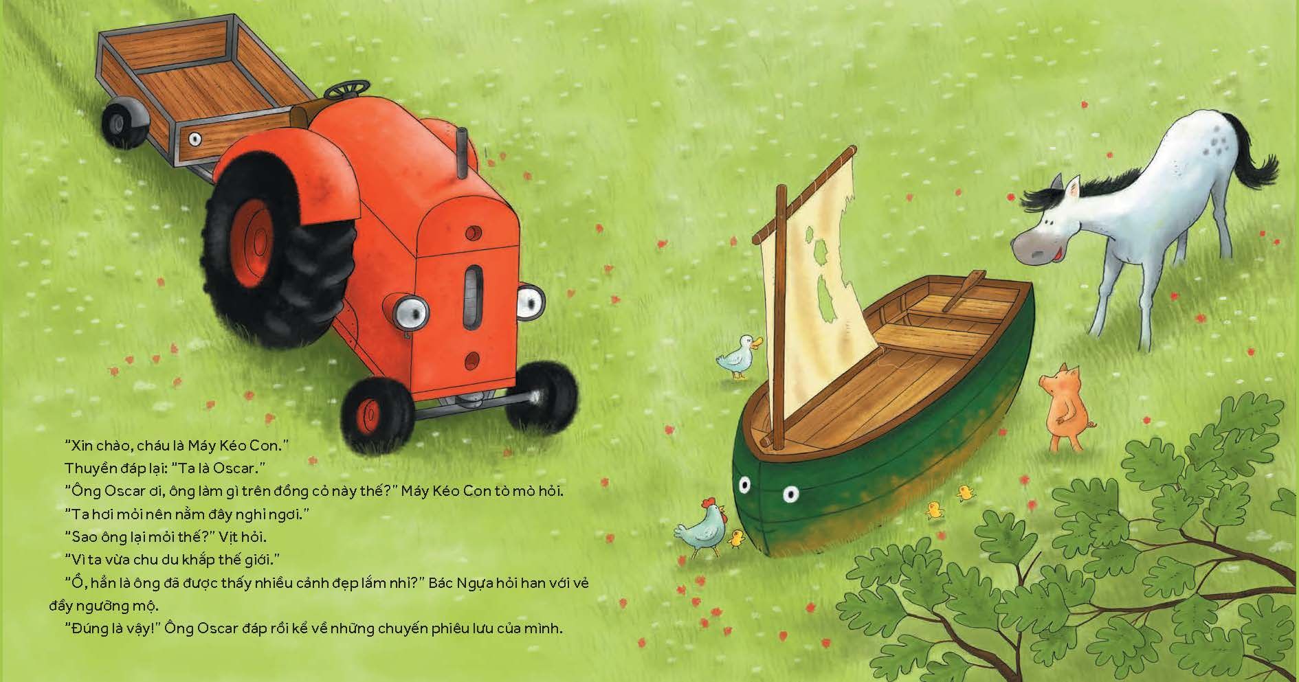 nông trại vui vẻ - máy kéo con và ông thuyền già