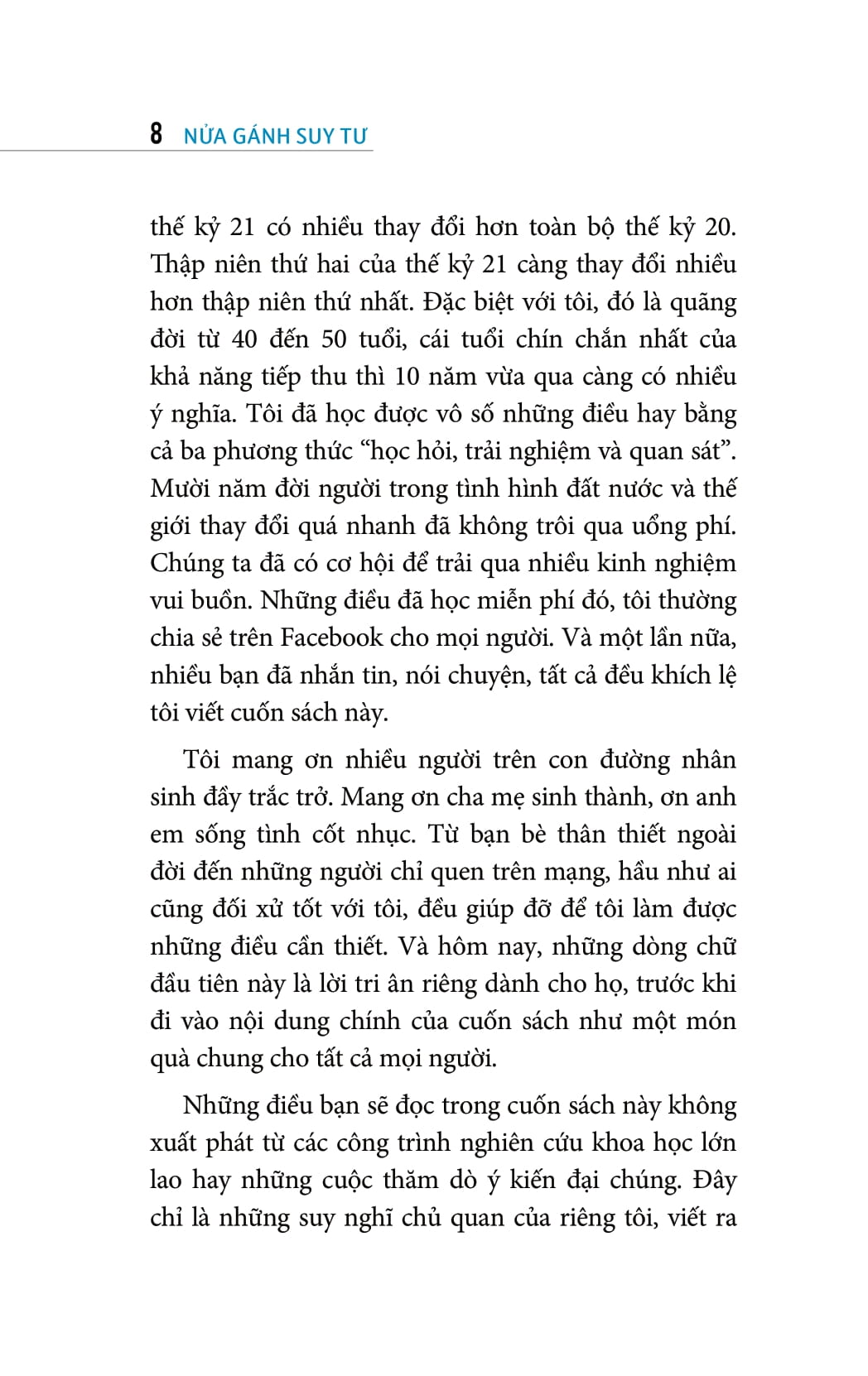 nửa gánh suy tư - hành trình trở thành một người có giá trị