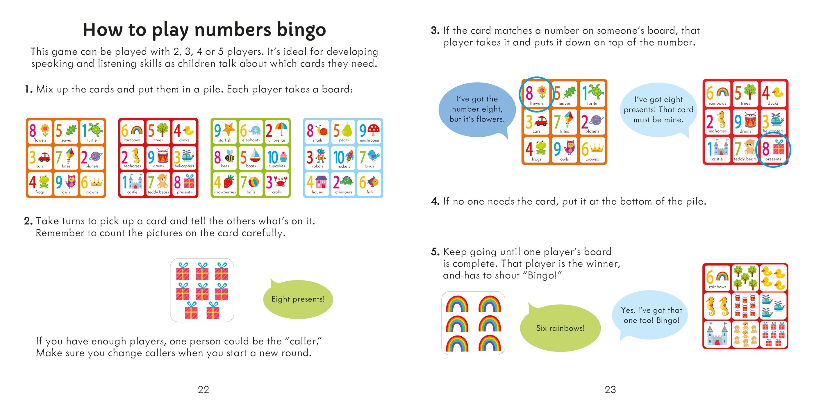 numbers matching games and book
