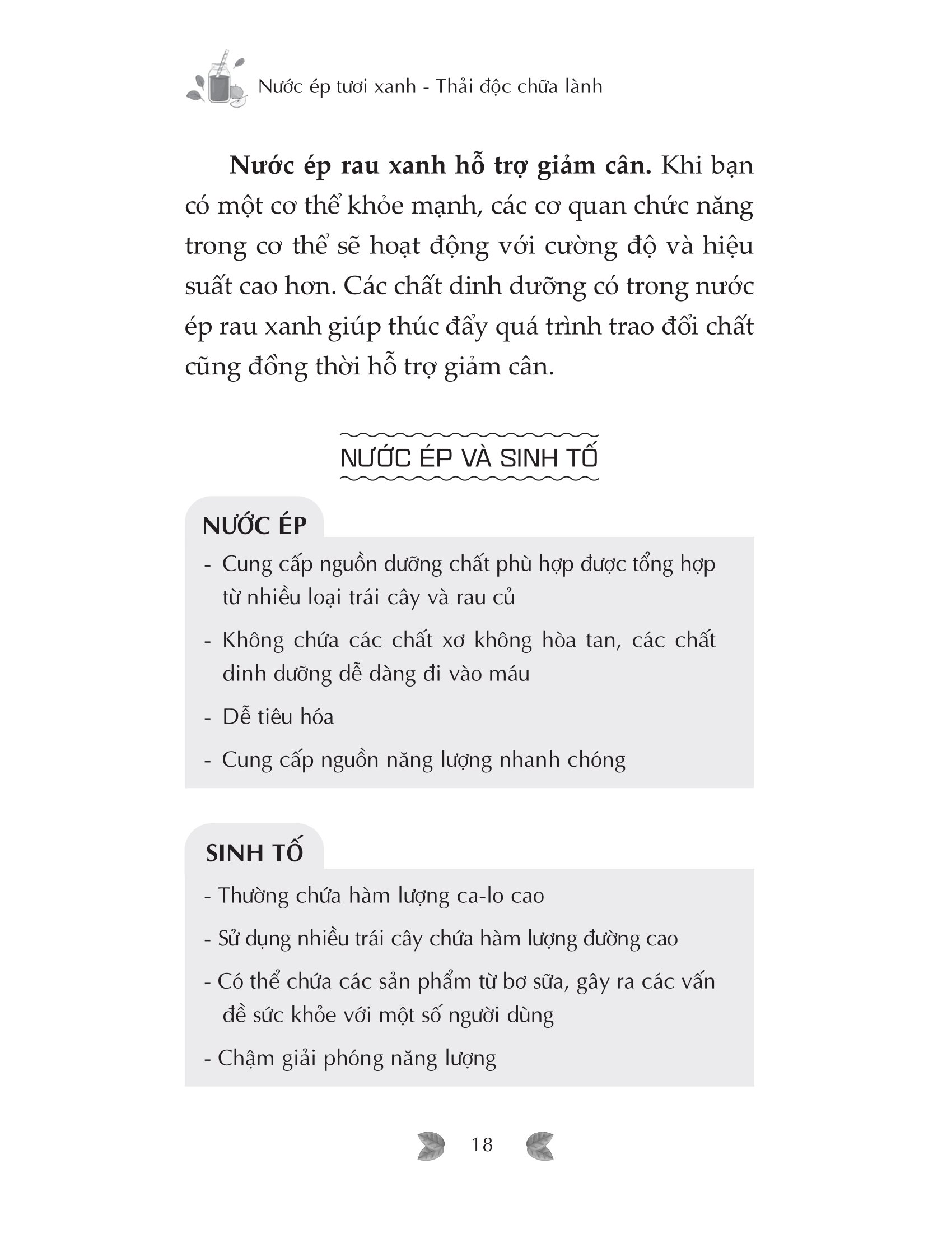 nước ép tươi xanh thải độc chữa lành