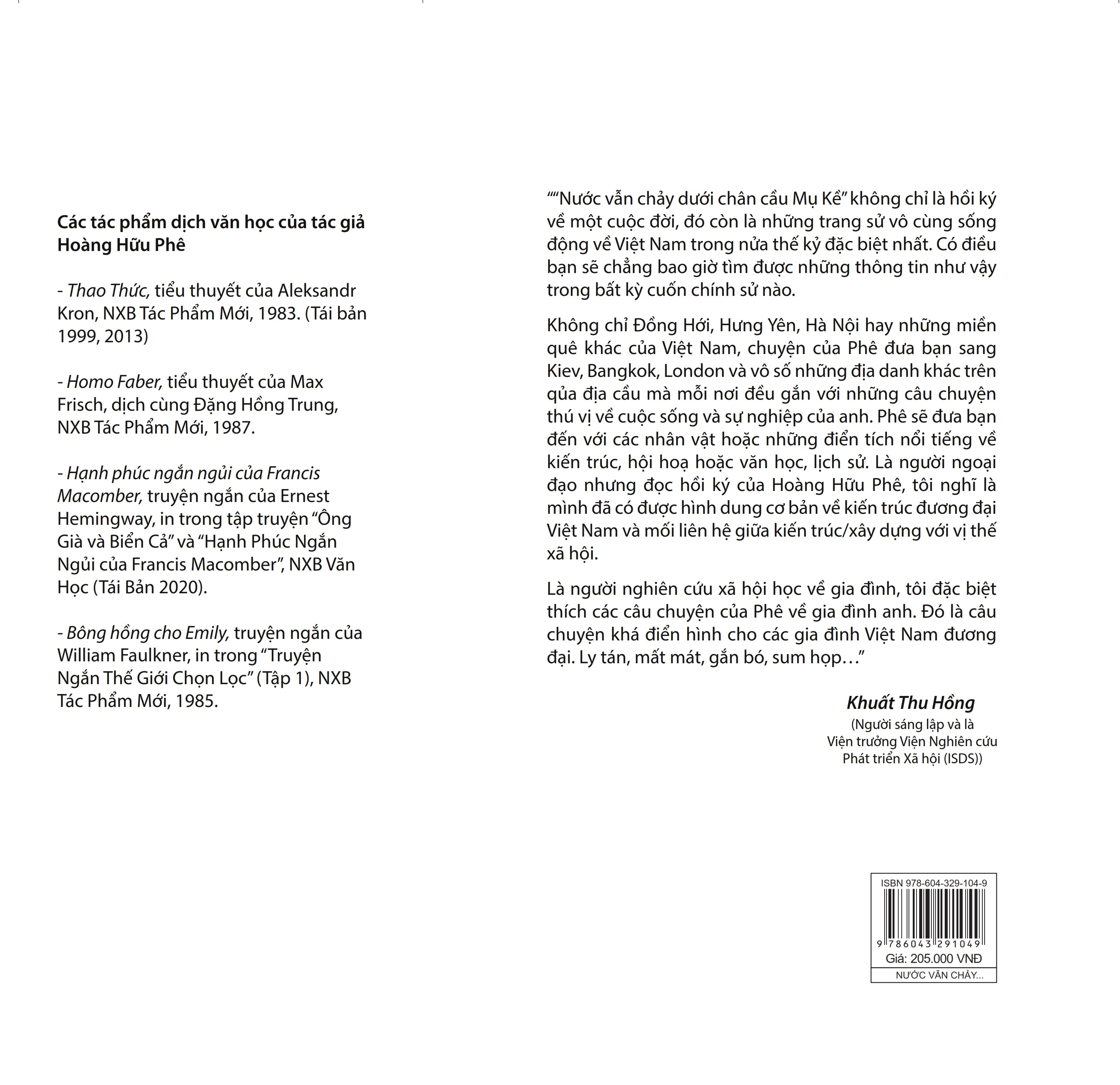 nước vẫn chảy dưới chân cầu mụ kề