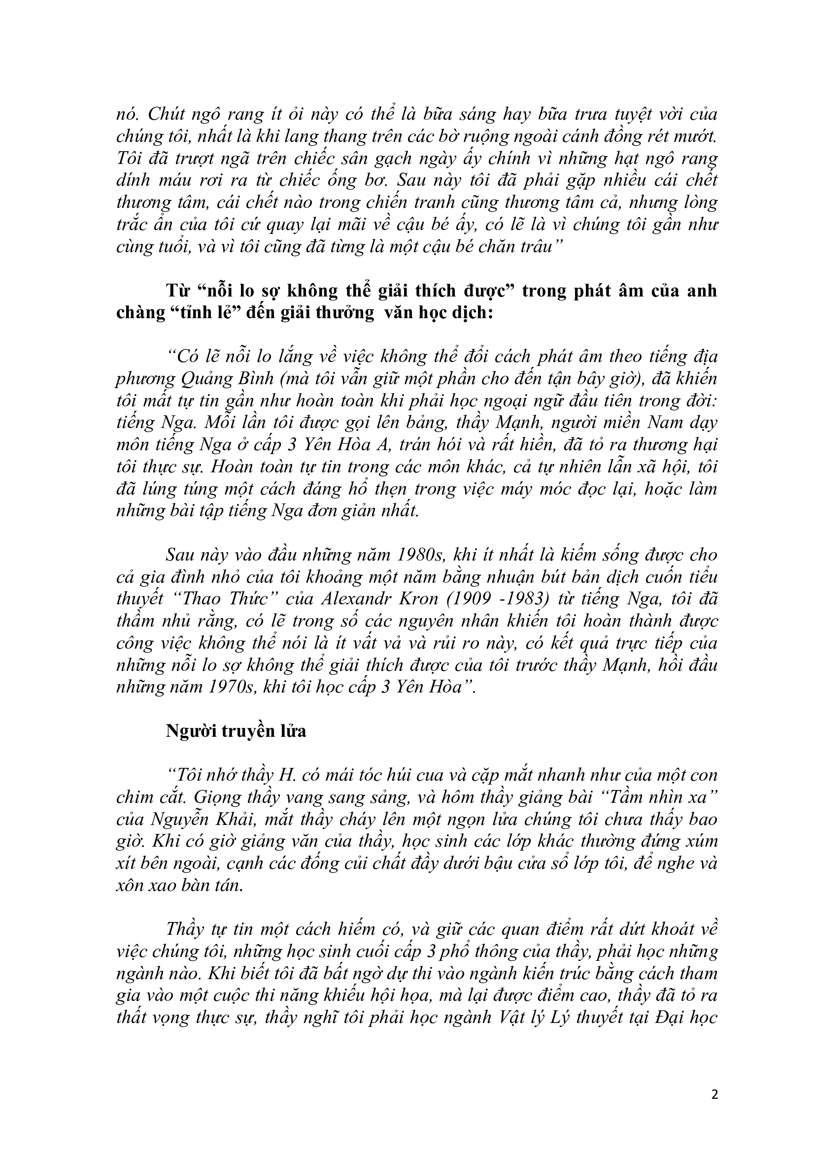 nước vẫn chảy dưới chân cầu mụ kề