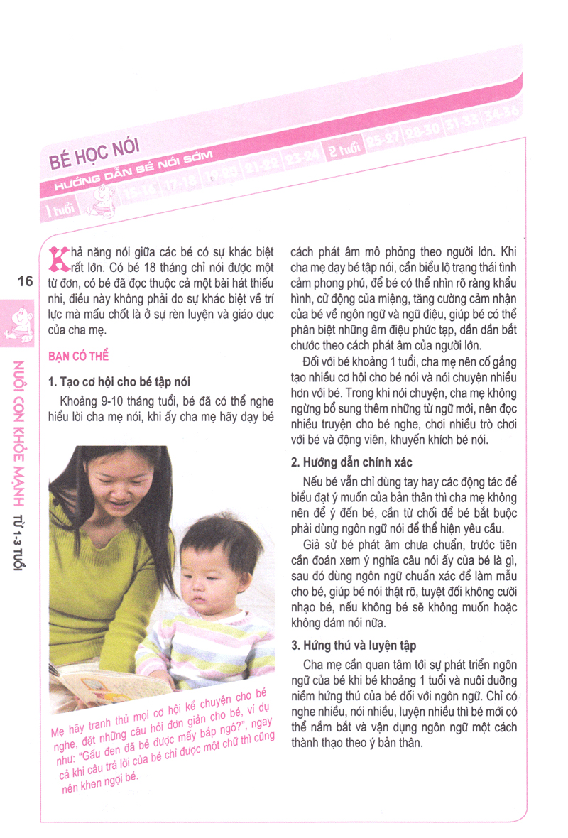 nuôi con khỏe mạnh từ 1-3 tuổi