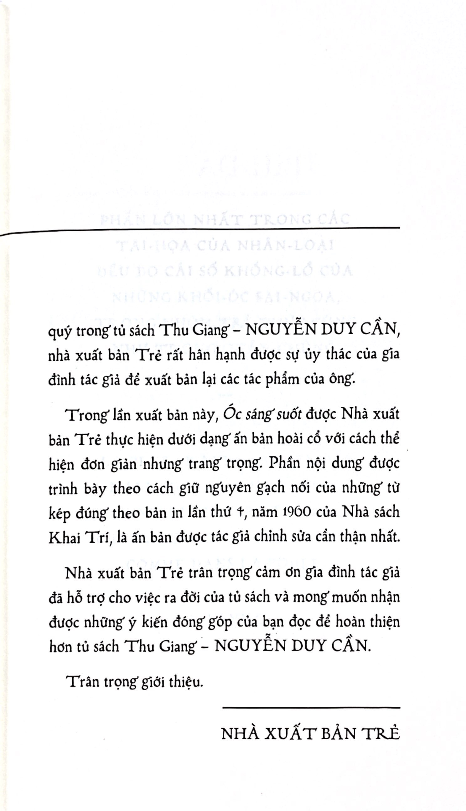óc sáng suốt (ấn bản hoài cổ)