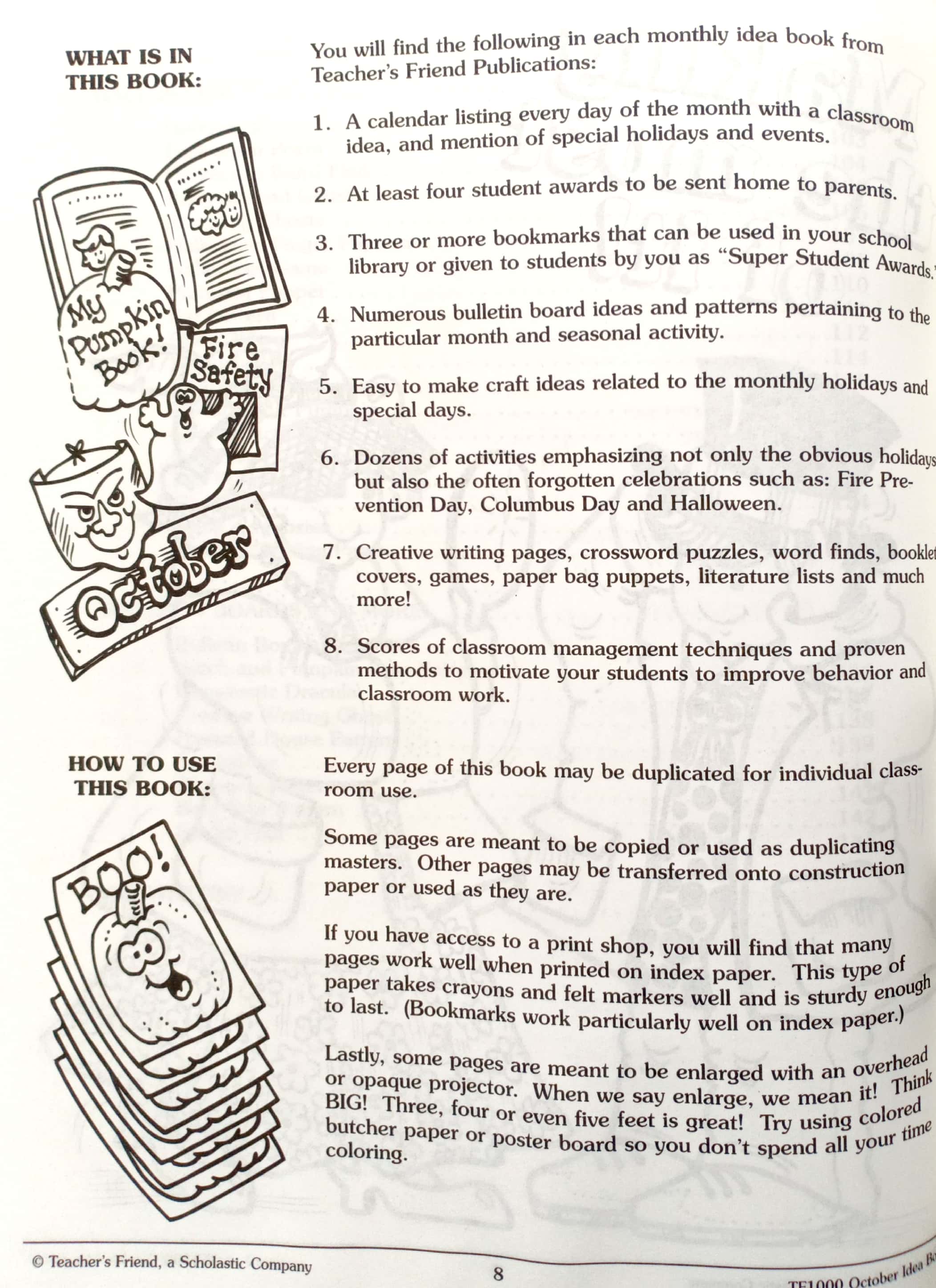 october: a creative idea book for the elementary teacher