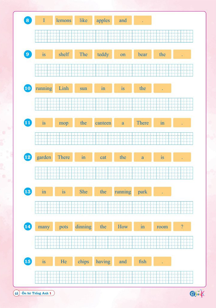 ôn hè tiếng anh 1 - dành cho học sinh lớp 1 lên lớp 2