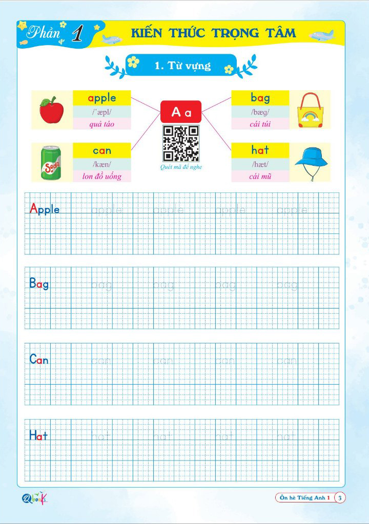 ôn hè tiếng anh 1 - dành cho học sinh lớp 1 lên lớp 2