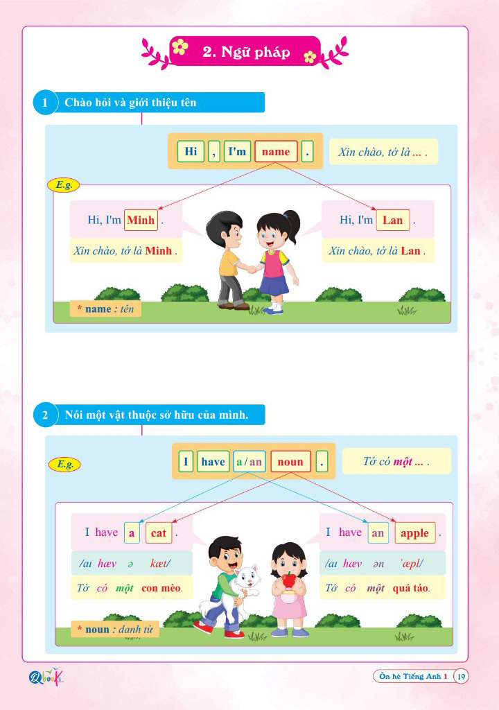 ôn hè tiếng anh 1 - dành cho học sinh lớp 1 lên lớp 2