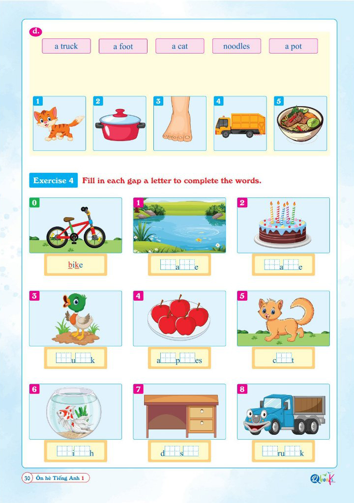 ôn hè tiếng anh 1 - dành cho học sinh lớp 1 lên lớp 2