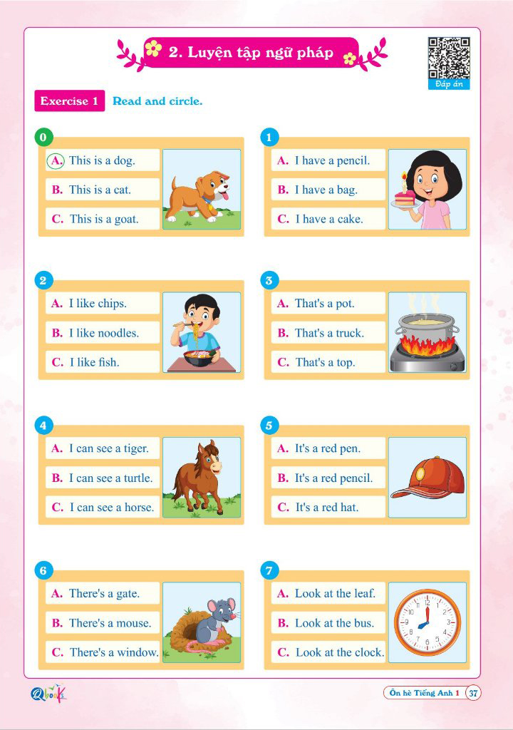 ôn hè tiếng anh 1 - dành cho học sinh lớp 1 lên lớp 2