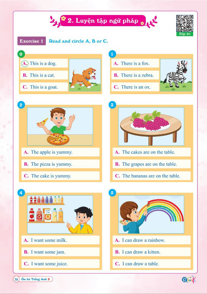 ôn hè tiếng anh 2 - dành cho học sinh lớp 2 lên lớp 3