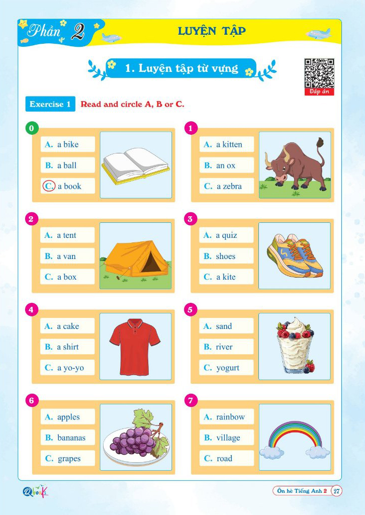 ôn hè tiếng anh 2 - dành cho học sinh lớp 2 lên lớp 3