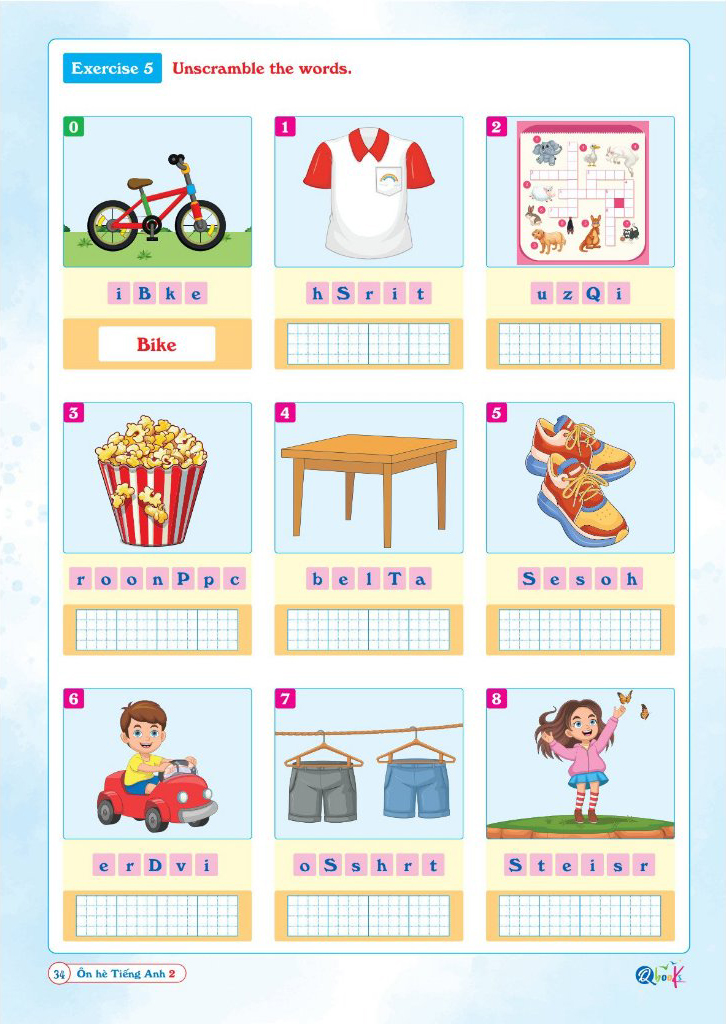 ôn hè tiếng anh 2 - dành cho học sinh lớp 2 lên lớp 3