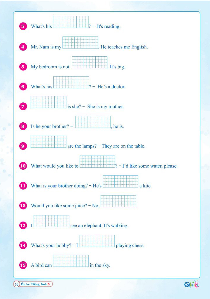 ôn hè tiếng anh 3 - dành cho học sinh lớp 3 lên lớp 4