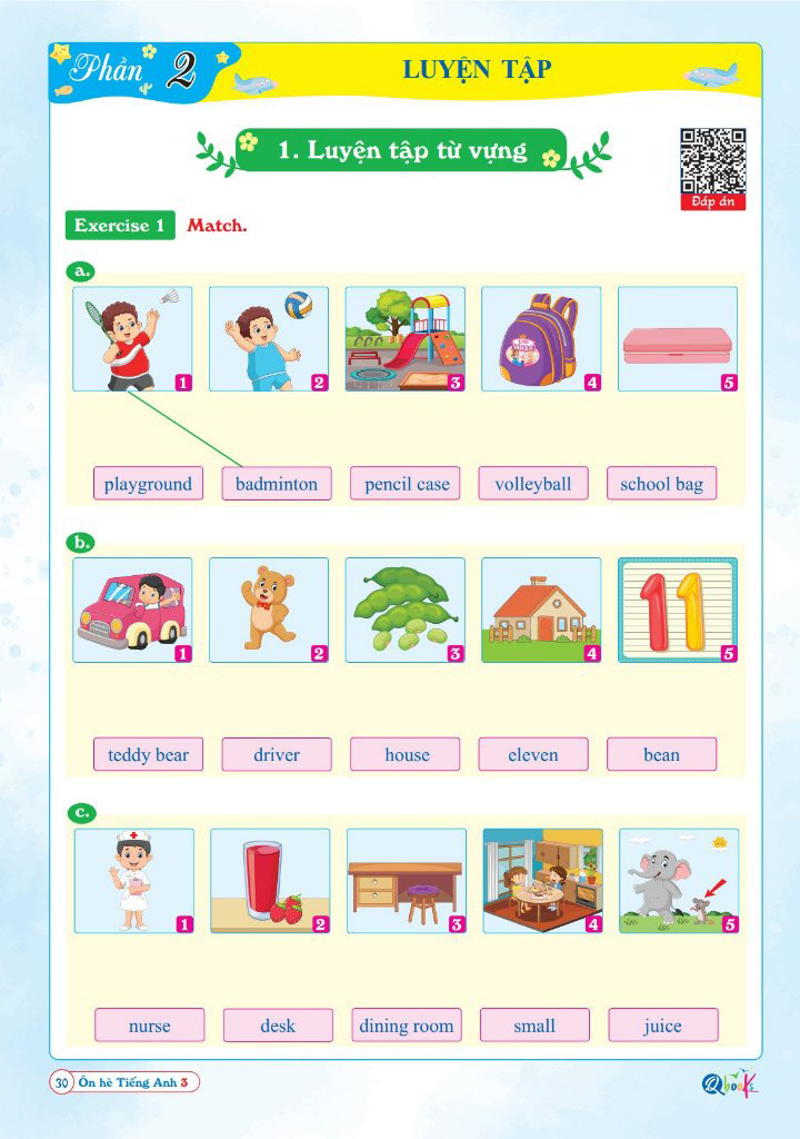 ôn hè tiếng anh 3 - dành cho học sinh lớp 3 lên lớp 4