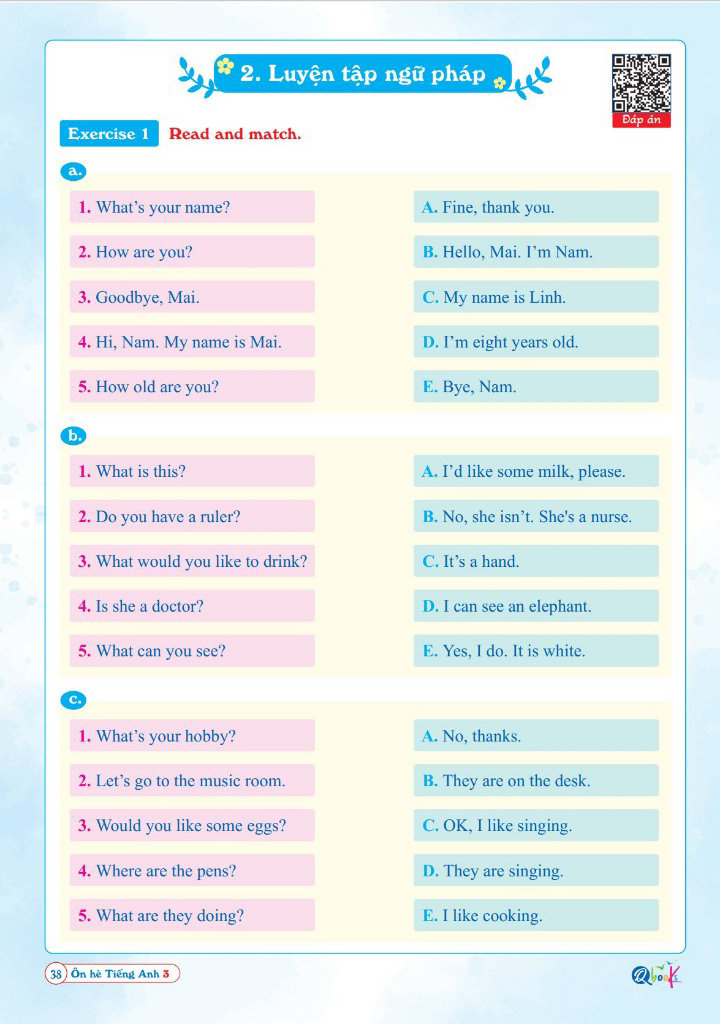 ôn hè tiếng anh 3 - dành cho học sinh lớp 3 lên lớp 4