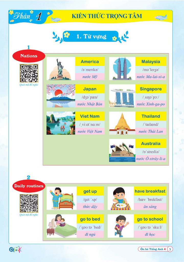 ôn hè tiếng anh 4 - dành cho học sinh lớp 4 lên lớp 5