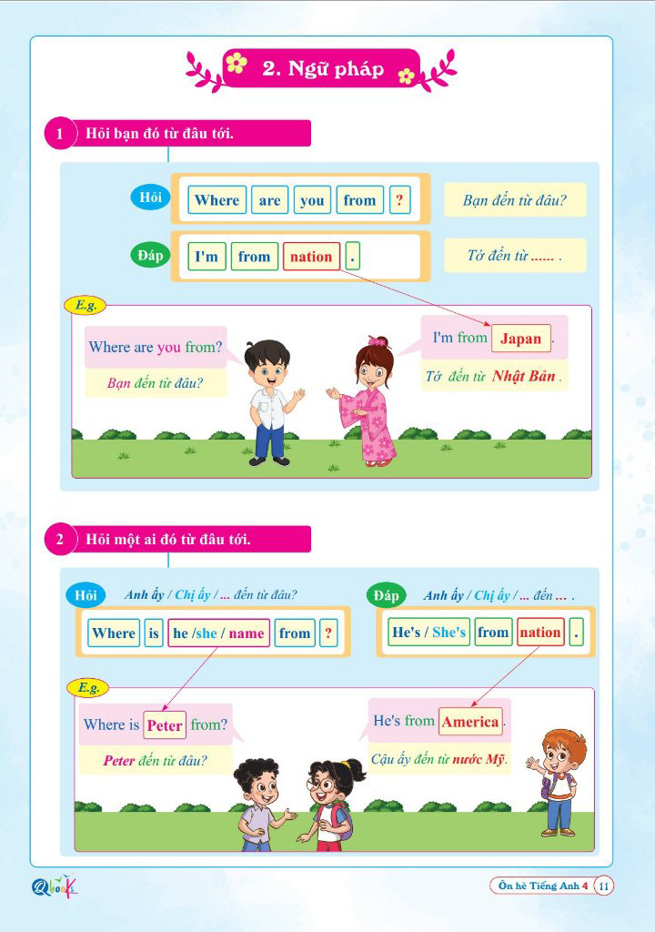 ôn hè tiếng anh 4 - dành cho học sinh lớp 4 lên lớp 5