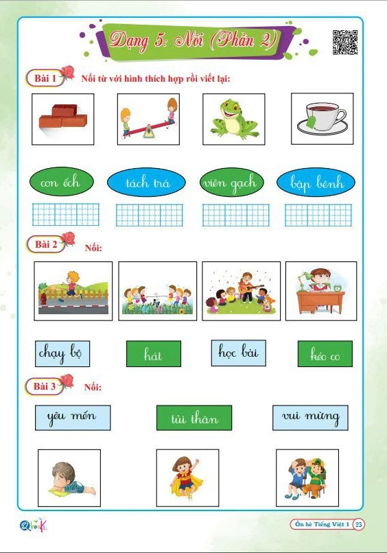 ôn hè tiếng việt 1 - dành cho học sinh lớp 1 lên lớp 2