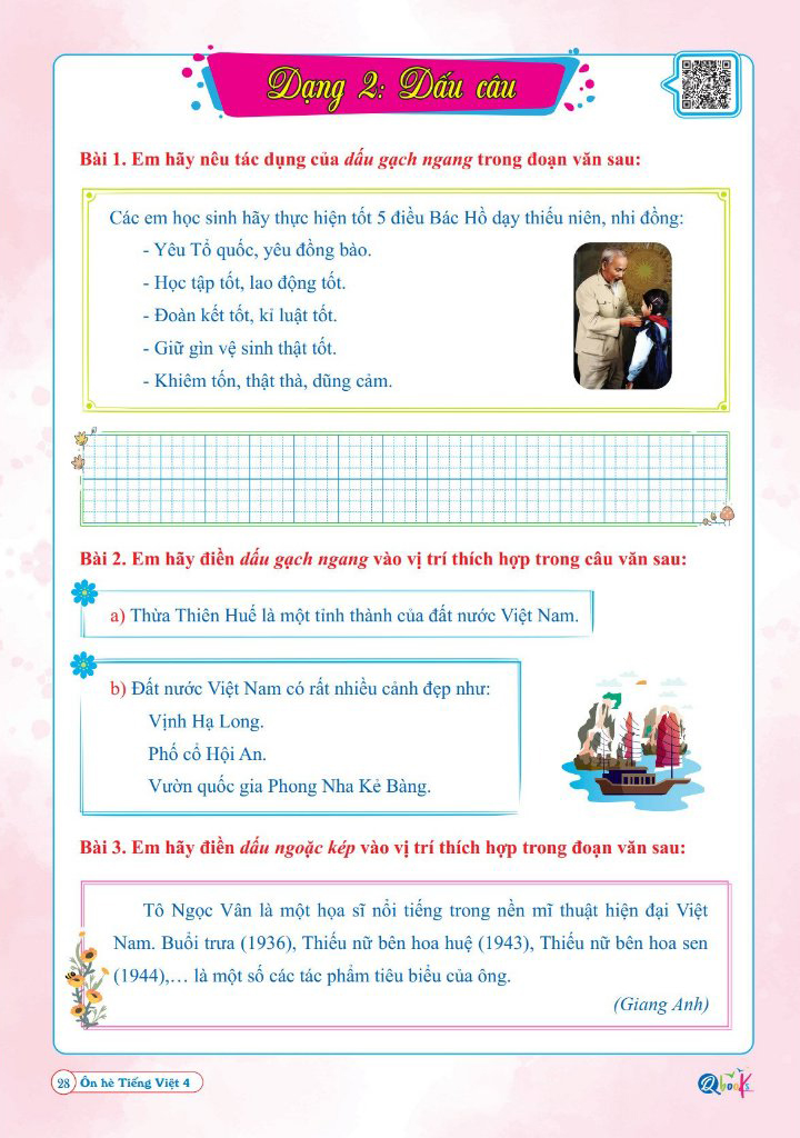 ôn hè tiếng việt 4 - dành cho học sinh lớp 4 lên lớp 5