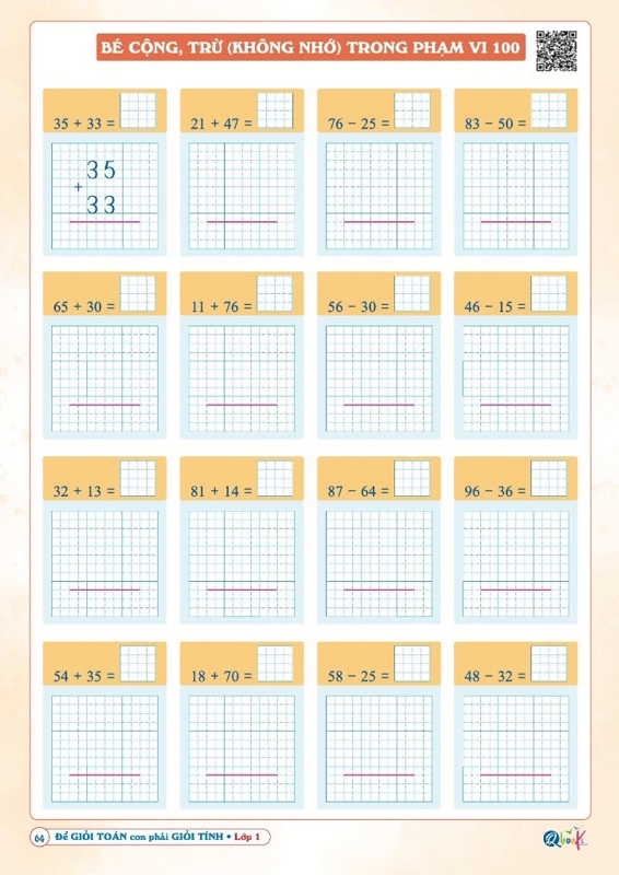 ôn hè toán 1 - dành cho học sinh lớp 1 lên lớp 2