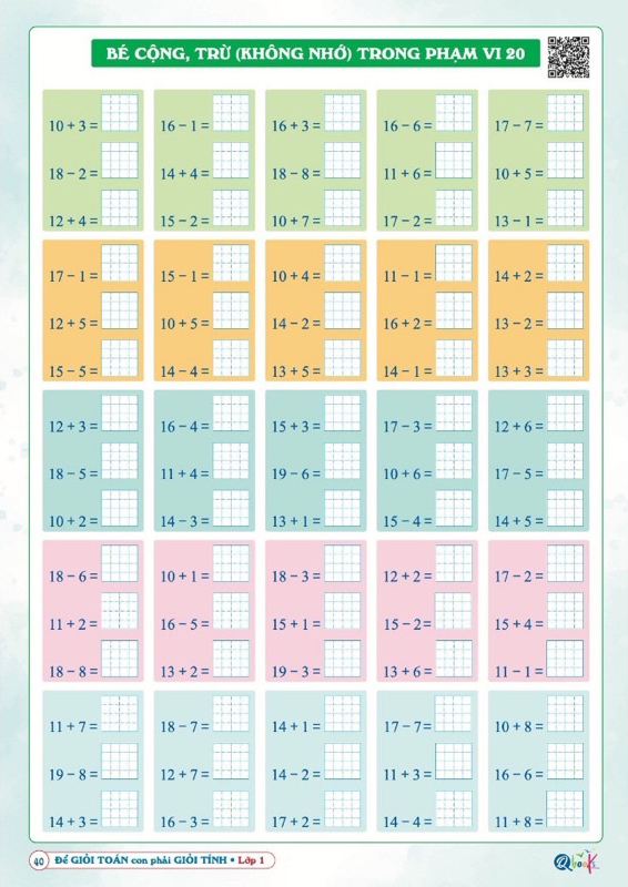 ôn hè toán 1 - dành cho học sinh lớp 1 lên lớp 2