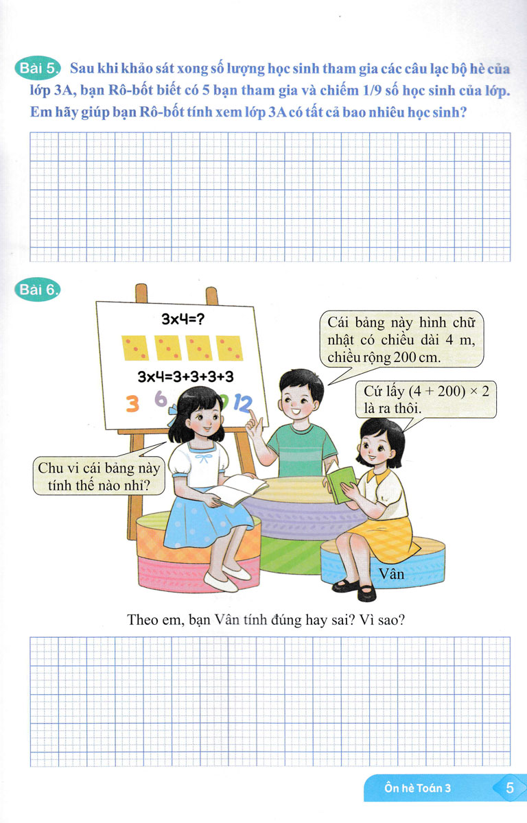 ôn hè toán 3 (kết nối) (biên soạn theo chương trình giáo dục phổ thông mới)