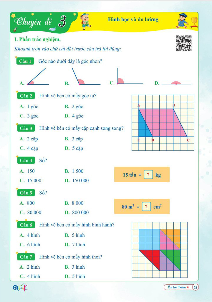 ôn hè toán 4 - dành cho học sinh lớp 4 lên lớp 5