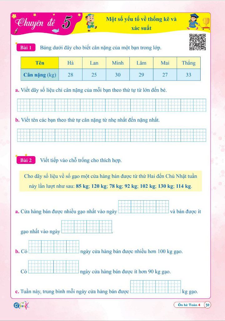 ôn hè toán 4 - dành cho học sinh lớp 4 lên lớp 5