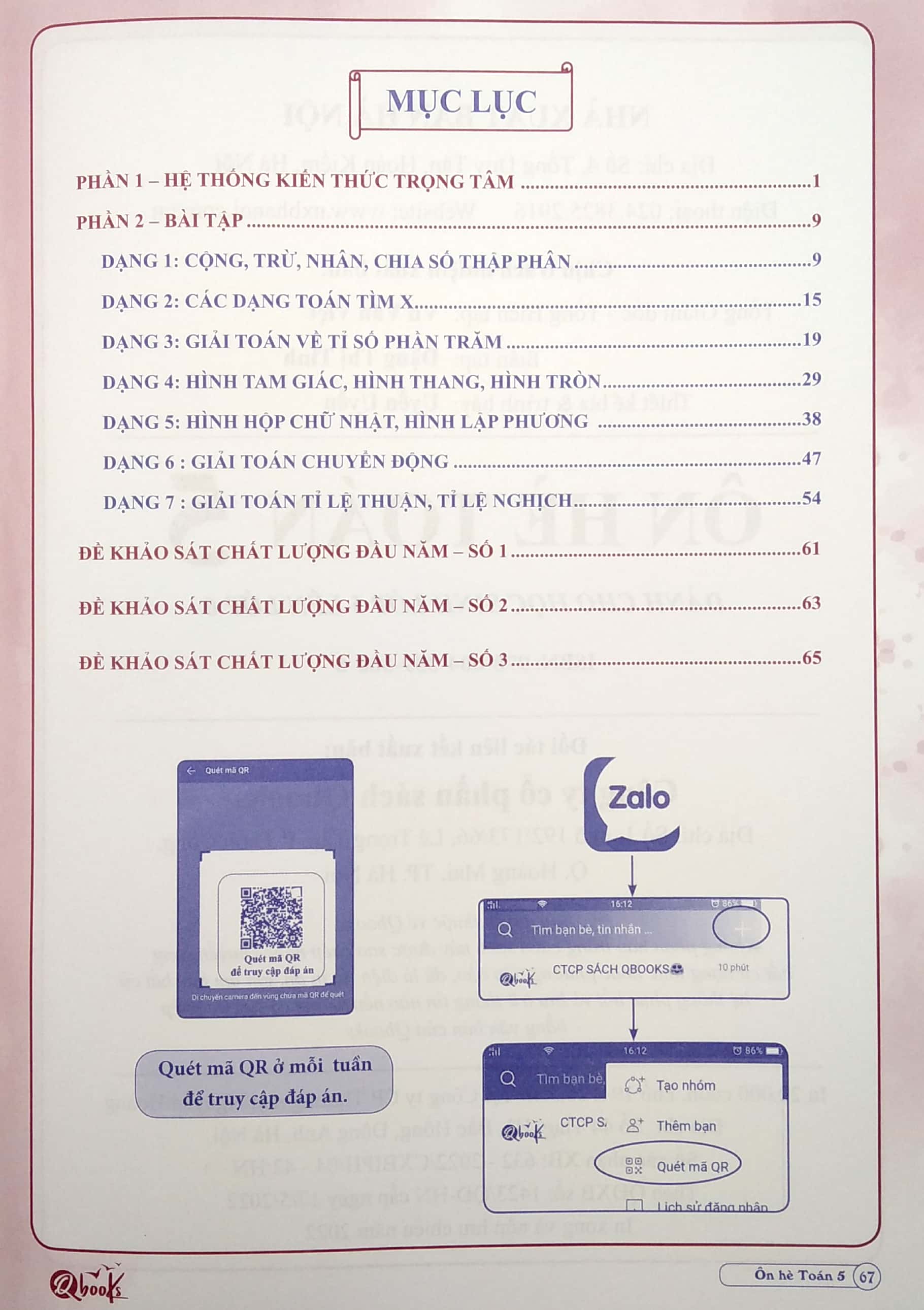 ôn hè toán (dành cho học sinh lớp 5 lên lớp 6) (2022)