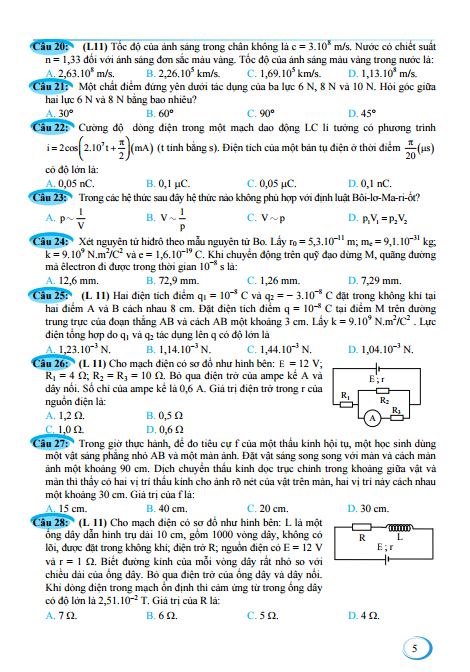 ôn luyện đề thi mẫu thpt quốc gia 2019 - môn vật lí