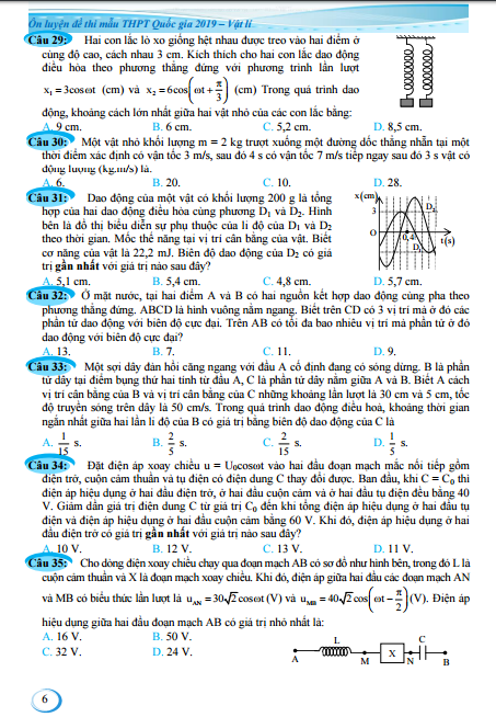 ôn luyện đề thi mẫu thpt quốc gia 2019 - môn vật lí