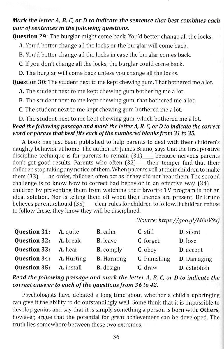 ôn luyện thi tốt nghiệp thpt năm 2024 - môn tiếng anh