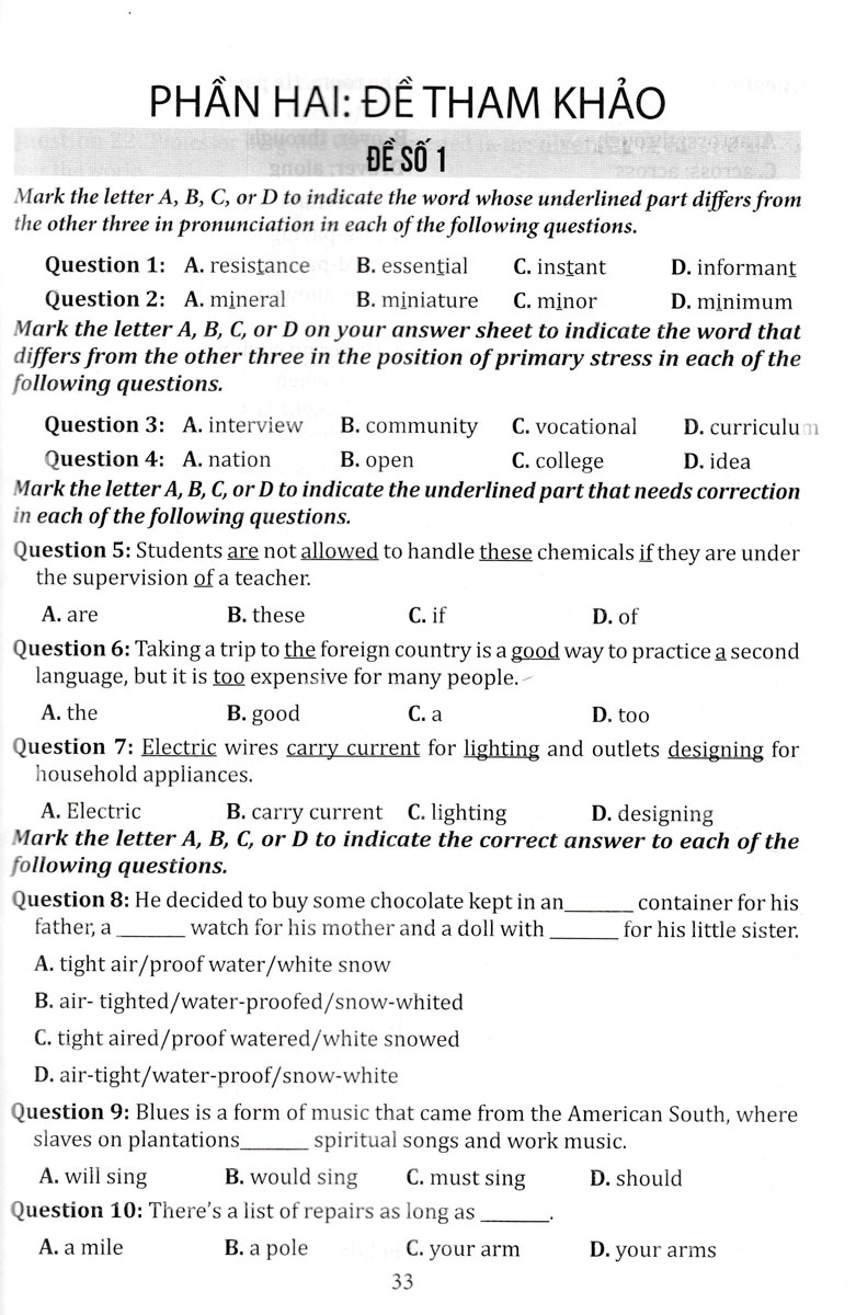 ôn luyện thi tốt nghiệp thpt năm 2024 - môn tiếng anh