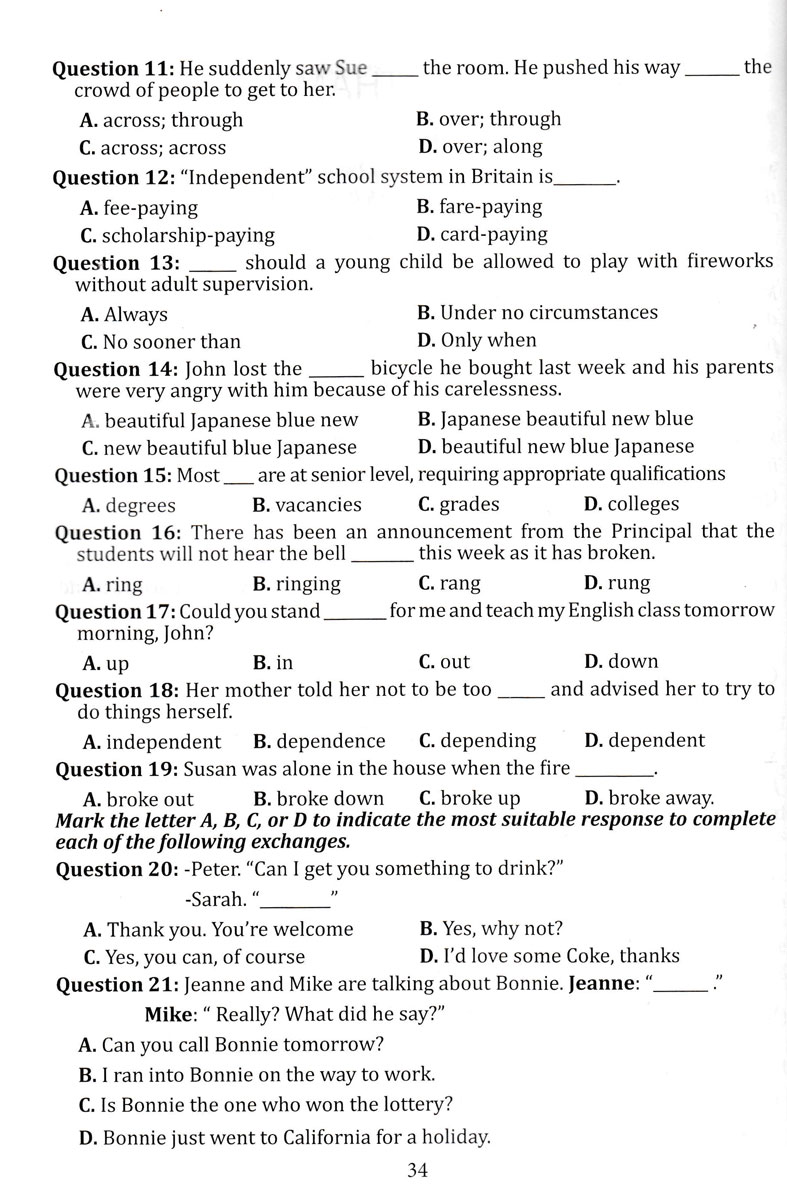 ôn luyện thi tốt nghiệp thpt năm 2024 - môn tiếng anh